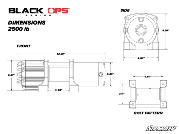 2500 lb. UTV/ATV Winch (With Wireless Remote & Synthetic Rope) - Image 11