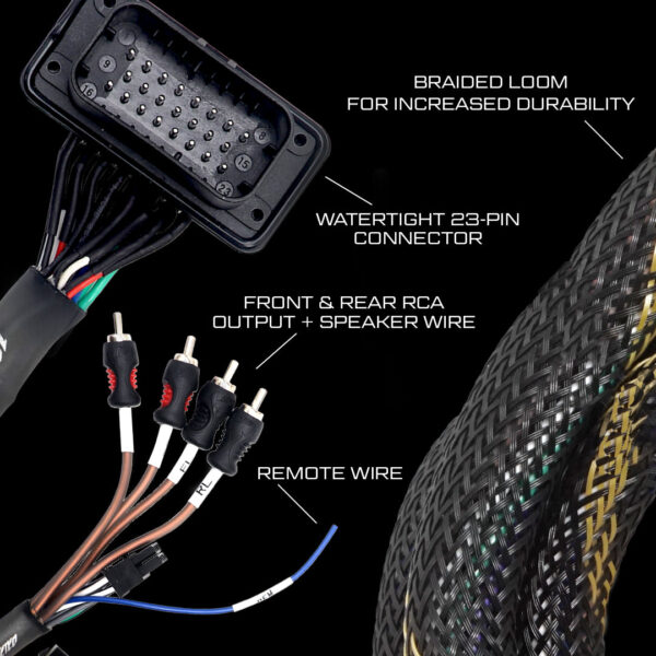 RZR® Pro Series Ride Command Front & Rear RCA Output + Speaker Wire & Remote | UTVS-PRO-RC-RCA-OUT - Image 4